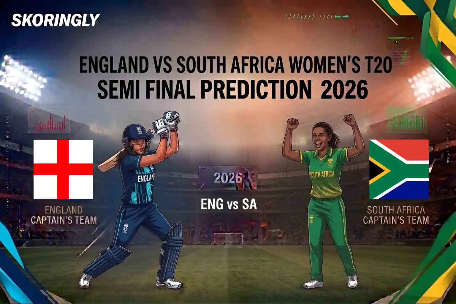 ENG-W vs SA-W Match Prediction, Semi-Final 2 | ICC Women's T20 World Cup 2026 | Pitch Report, Weather Report, Playing XI, Dream11 Picks and Head-to-Head Records