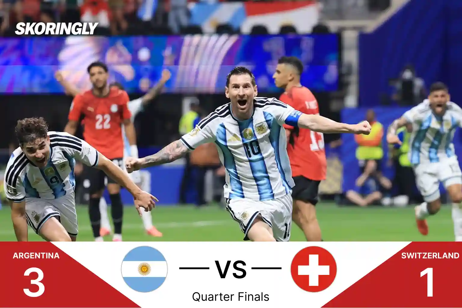 Argentina Defeat Switzerland 3-1 in World Cup 2026 Quarterfinal | Messi’s Goal Streak Ends 