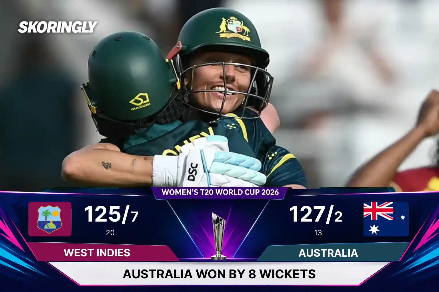Aus-W beat WI-W to reach the Final | ICC Women’s T20 World Cup 2026 Semi-Final, AUS Vs WI Match Result (June 30)