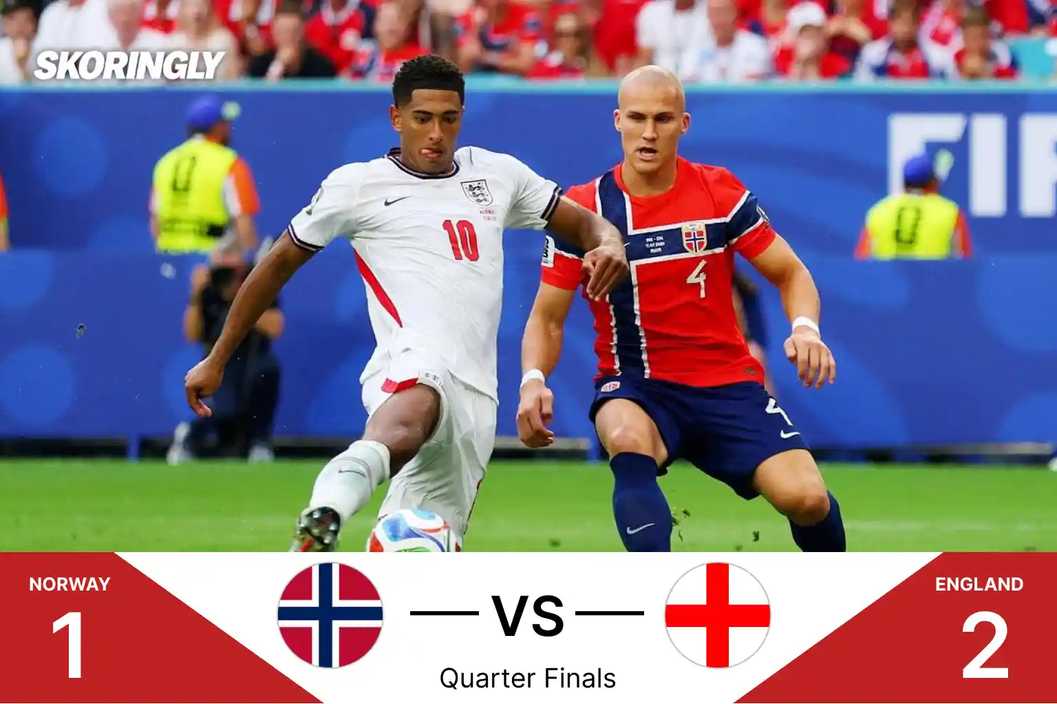 England Beat Norway 2-1 in extra time to reach the FIFA World Cup 2026 semi-finals | Norway Vs England Match Results 