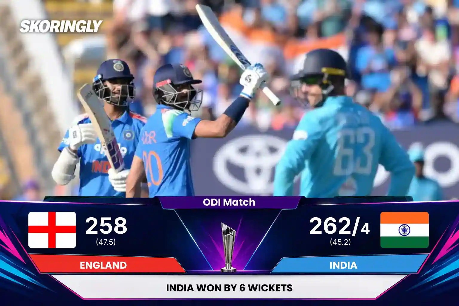 India Won by 6 Wickets | IND Vs ENG 1st ODI Result 2026 | Full Scorecard & Match Summary