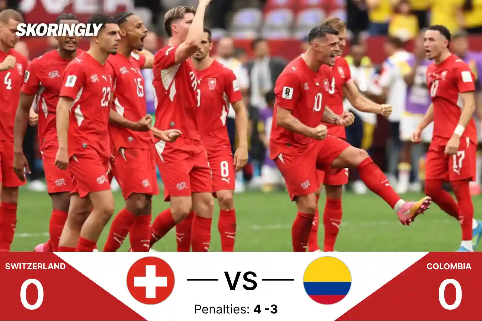 Switzerland Beat Colombia 4-3 on Penalties to reach the FIFA World Cup 2026 Quarter-Finals | Switzerland vs Colombia Result 